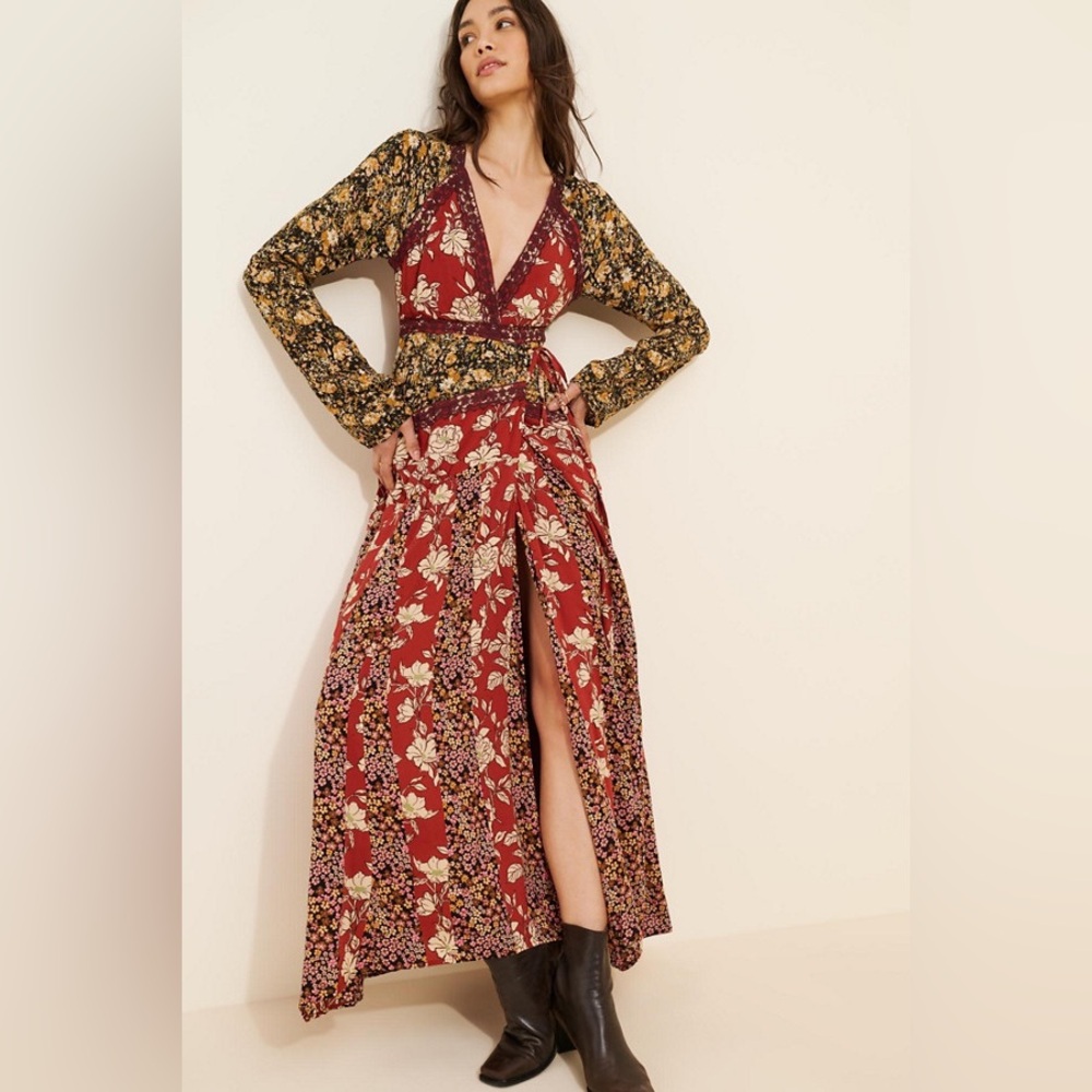 Free People Multicolor Floral Long Sleeve Dress